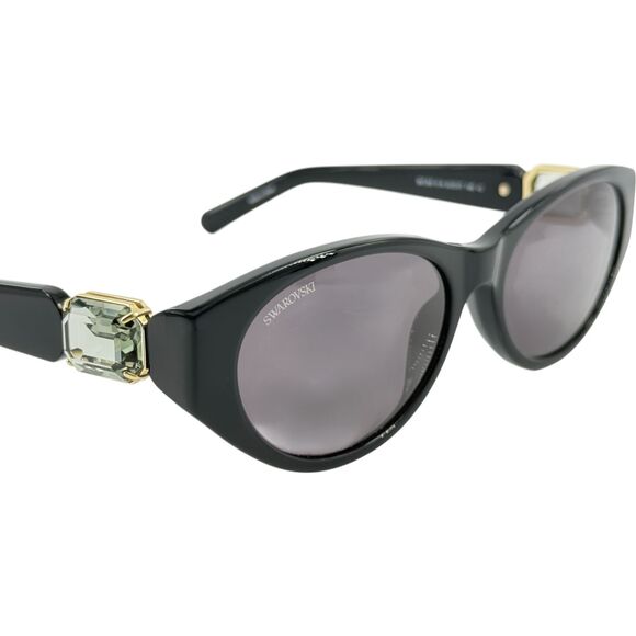 Swarovski SK0350 Womens Plastic Sunglass 01A Shiny Black 55-17 Gray Lens w Case - Picture 5 of 5